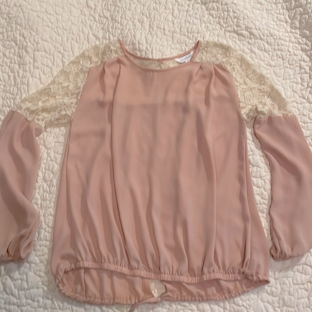 Charming Charlie light soft pink blouse.